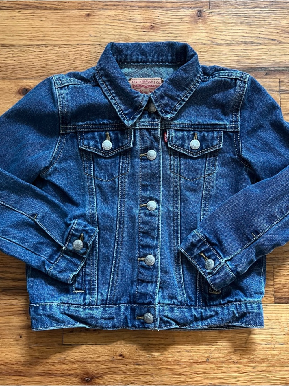Levi's Boys Girls Denim Truck Jean Jacket 100% Cotton 6 EUC
